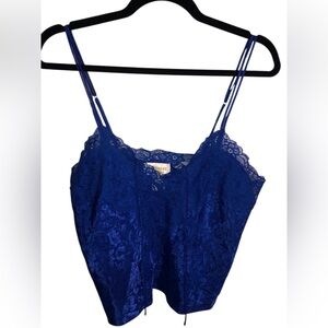 Victoria's Secret Gold Label Royal Blue Lace Top